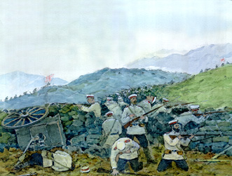The battle near the lunette no. 3. The battle at Tsinchzhou.